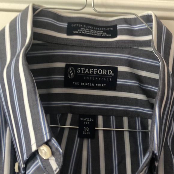 Stafford long sleeve Blazer shirt 18 x 34-35 - Picture 3 of 3